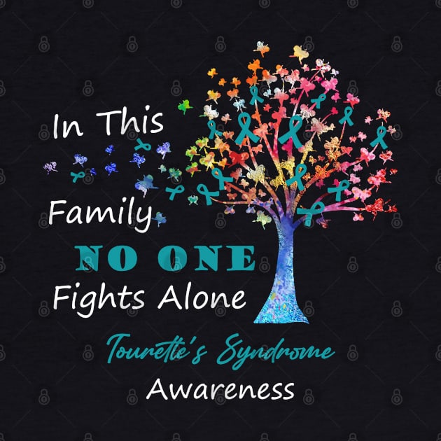 Tourette's Syndrome Awareness No One Fights Alone, Tree Ribbon Awareness by DAN LE